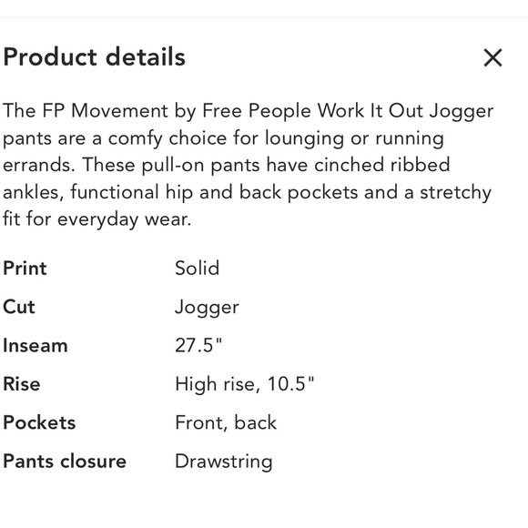 FP movement joggers, size small - Picture 3 of 5